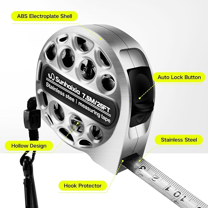4-in-1 Laser Tape Measure with Laser Level Crosshairs |130ft/40m Laser - Image 3