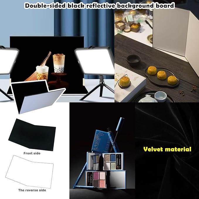 14PCS Black Velvet Flocked Product Photography Backdrops Board - Image 5