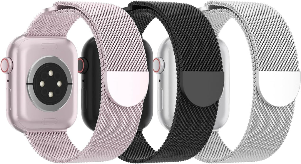 3 Pack Mesh Metal Band Compatible by Steezrd