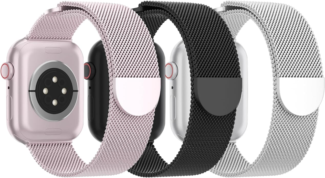 3 Pack Mesh Metal Band Compatible by Steezrd