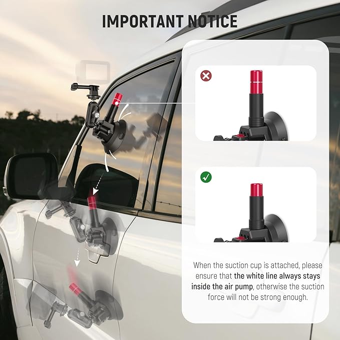 NEEWER Triple Suction Cup Car Mount Compatible - Image 3
