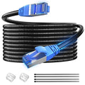 Cat6A Outdoor Ethernet Cable 30 ft, 23AWG 10Gbps 550MHz high-Speed CAT6A Cable by EthernetCable