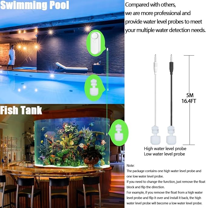 WiFi Water Level Detector with Dual Probe, Smart High/Low Water Level Sensor - Image 2