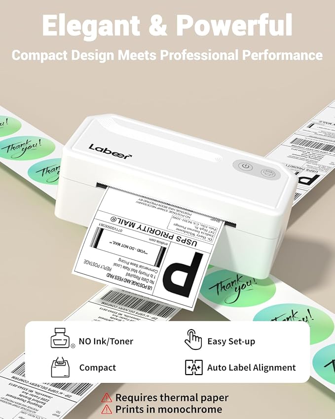 Labeer Bluetooth Thermal Shipping Label Printer, Wireless 4x6 Label Printer - Image 4