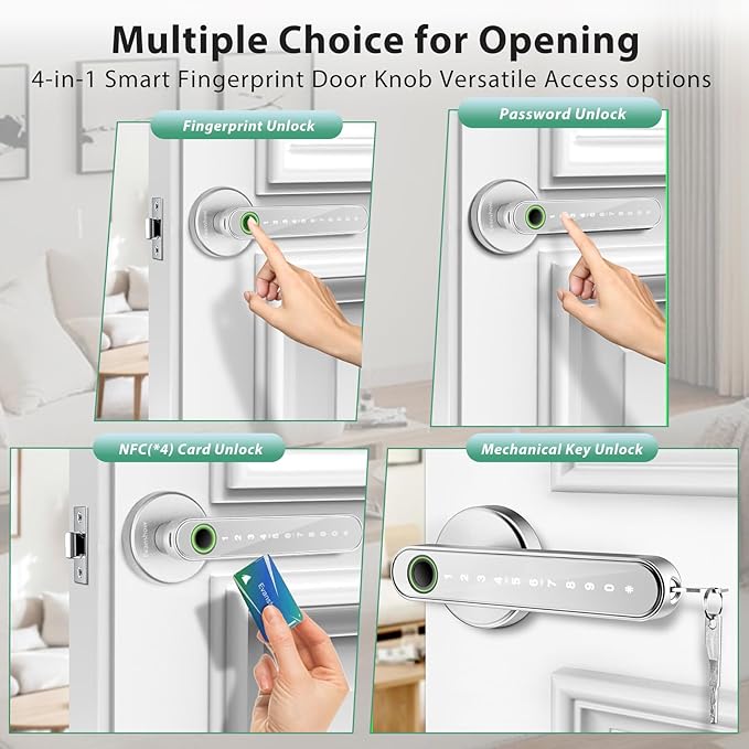 Fingerprint Door Lock Biometric Door Knob - Image 2