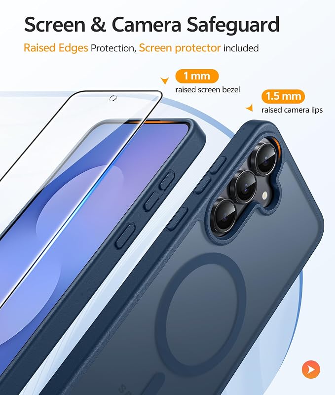 FNTCASE for Samsung Galaxy S25 FE Case: Magnetic Translucent Matte Military - Image 4