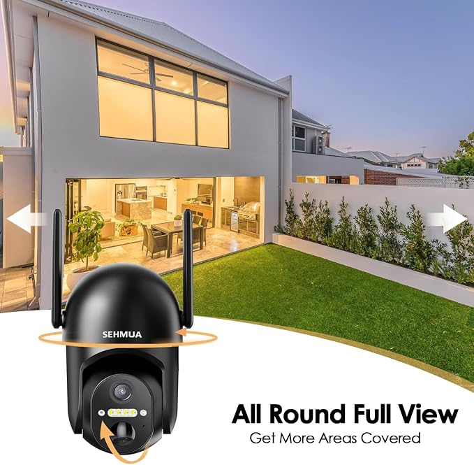 SEHMUA Solar Security Cameras Wireless Outdoor, 2K 360° View Battery Powered - Image 3