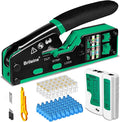 RJ45 Crimp Tool Pass Through Kit Ethernet Crimper Cat5 Cat5e Cat6 Crimping Tool by Brileine