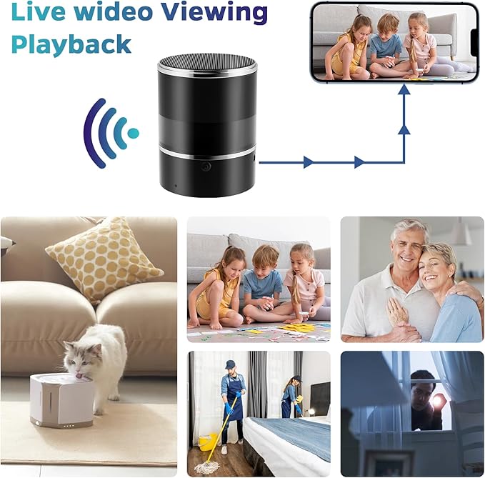Security Camera Motion Activated Bluetooth Speaker, 270° Viewing Angle - Image 4