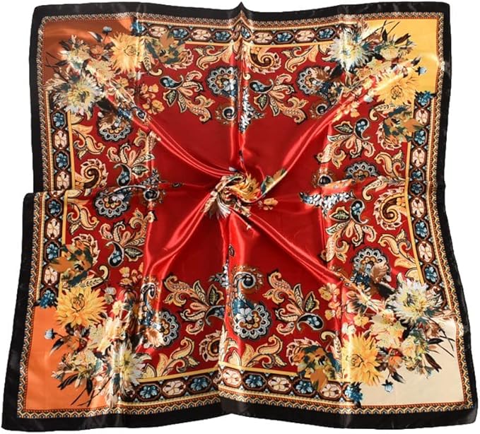 4Pcs Silk Head Scarves for Women Satin Hair Scarf 35”Large Square Bandana Silk - Image 2