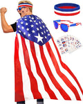 250 Year Wearable American Flag Cape Costume Set 250th Anniversary Merchandise by YUSPENYE