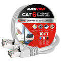 Shielded CAT 6 Ethernet Cable 10FT, Indoor High-Speed 10Gbps Snagless 10 FT by AvesView