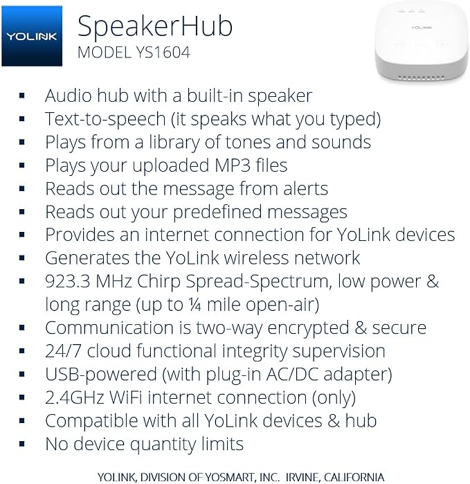 YoLink SpeakerHub & Three Water Leak Sensors Starter Kit – Plays Tones/Sounds - Image 3