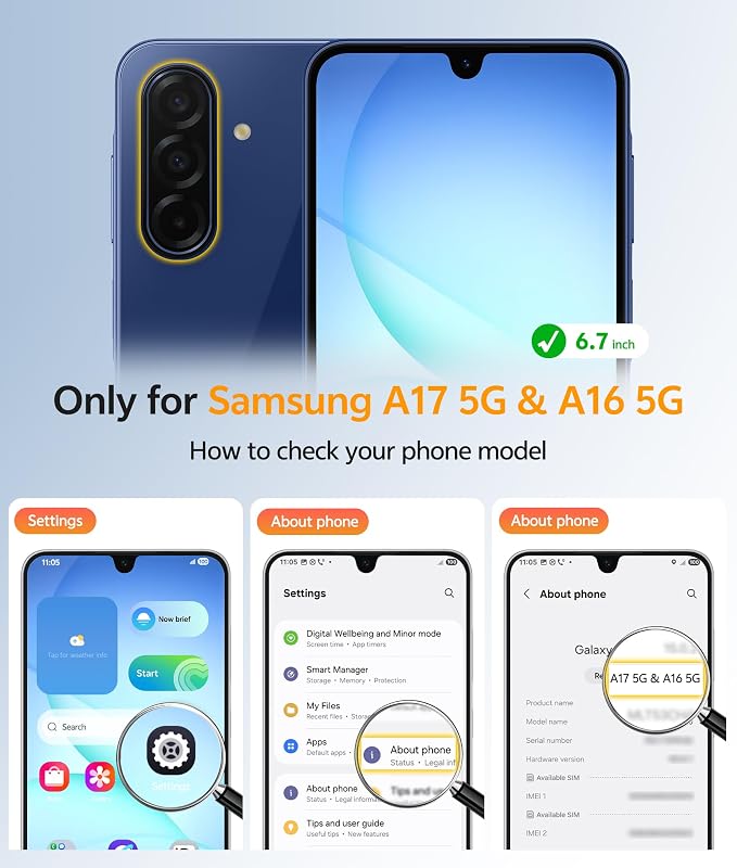 FNTCASE for Galaxy A17/A16 5G Phone Case: for Samsung A17 Cases Anti Yellowing - Image 2