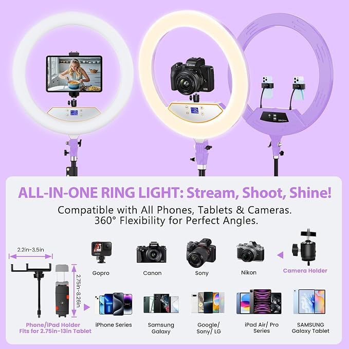 Ring Light 22inch Kit: Ring Light Tripod - Image 7