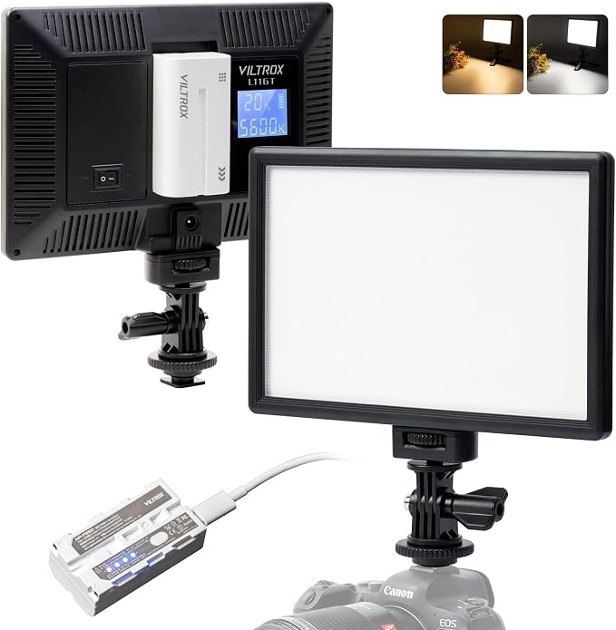 VILTROX 15W LED Video Light Panel, 3300K-5600K On Camera Light, Super Thin Key by ViltroxOfficial