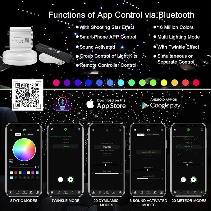 AKEPO Upgraded 16W Dual Head+Twinkle+Shooting Star Fiber Optic Lights Kit - Image 2