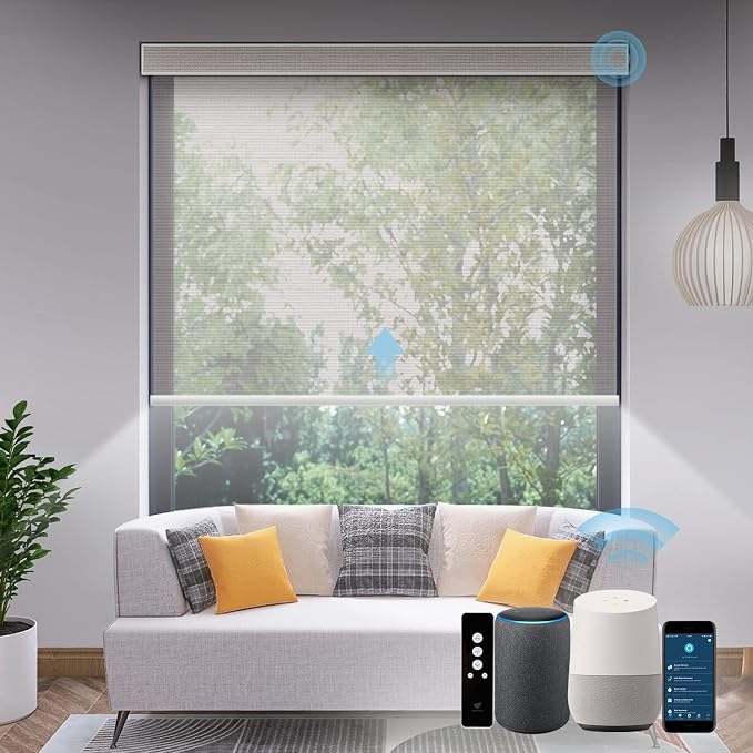 SmartWings Motorized Light Filtering Shades, Work by SmartWings