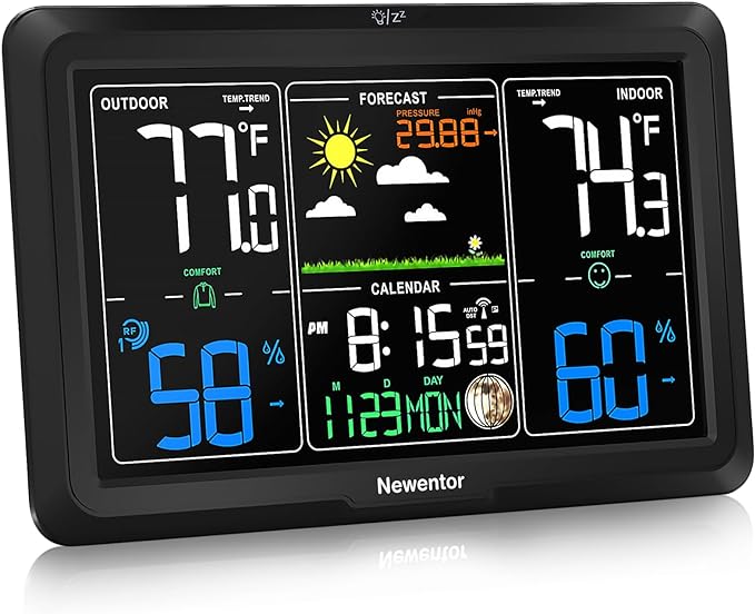 Newentor Weather Station Wireless Indoor Outdoor, Indoor Outdoor Thermometer by Newentor