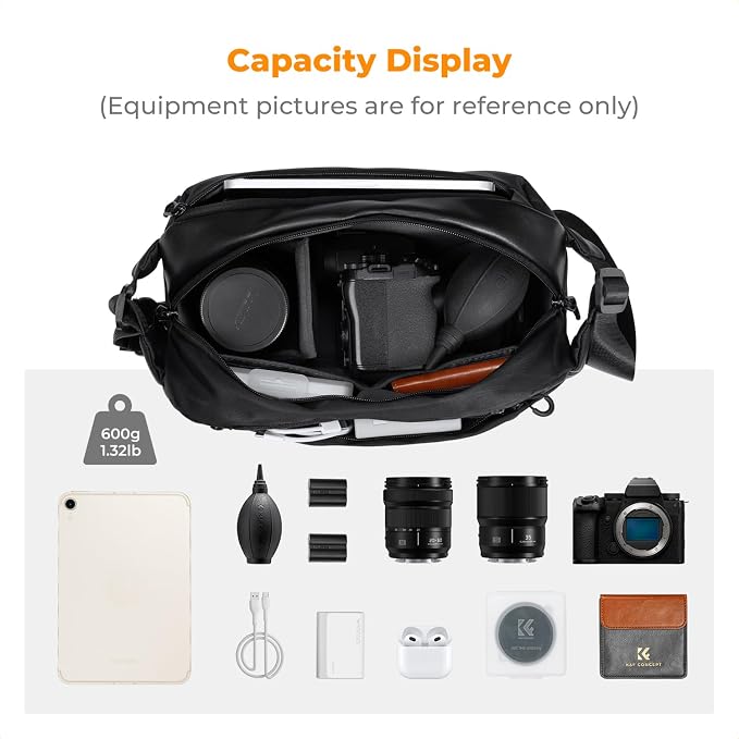 K&F CONCEPT Camera Sling Bag Crossbody Bag Waterproof Camera Shoulder Backpack - Image 2