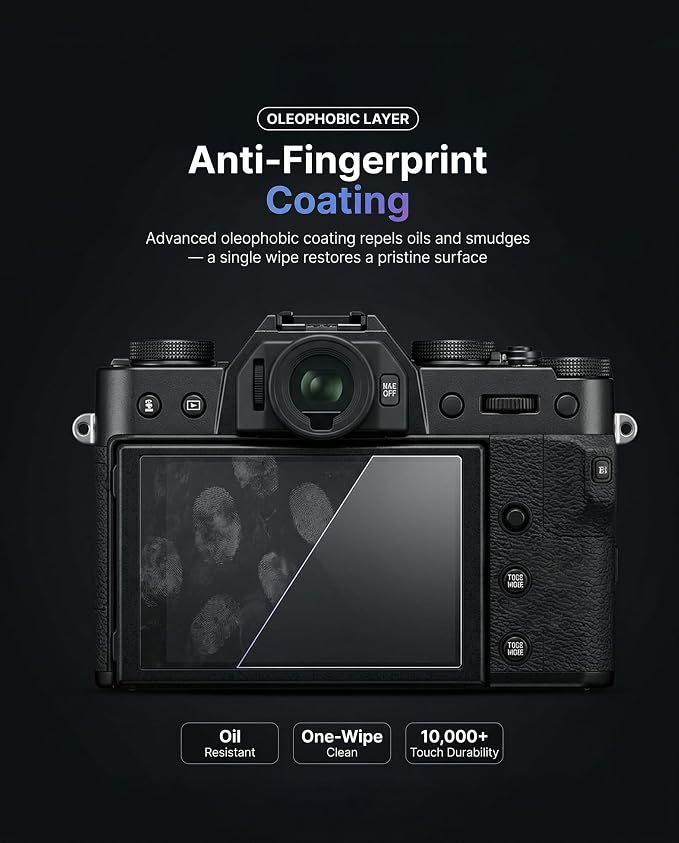 iDaPro Screen Protector for Fujifilm X-T50 Fuji XT50 + Hand Lanyard, Tempered - Image 8