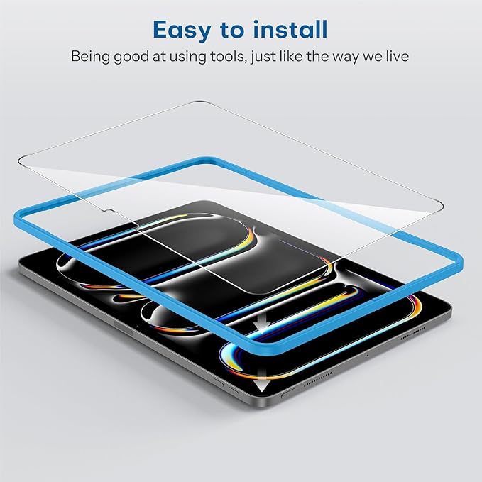 SPARIN Screen Protector for iPad Pro 11 Inch 2025/2024 M5 M4, 2 Pack Tempered - Image 6