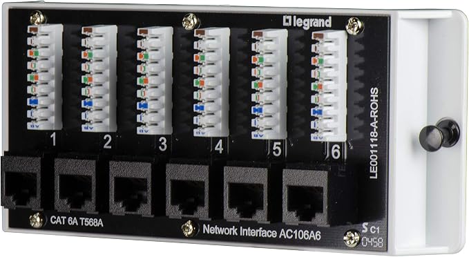 Legrand - OnQ Home Theater Patch Panel, 6 Port Interface Module, Cat 6A Network - Image 3