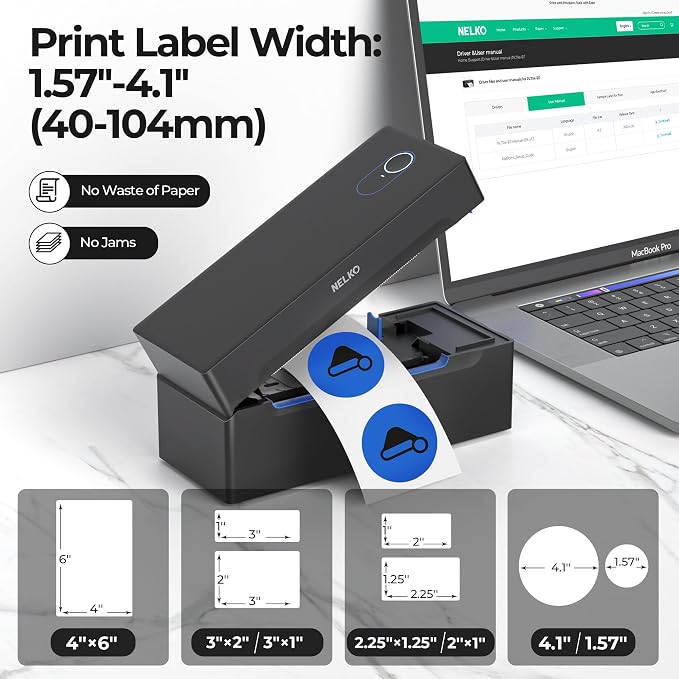Nelko Bluetooth Thermal Shipping Label Printer, Wireless 4x6 Shipping Label - Image 4