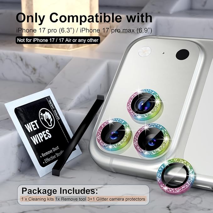 Choiche Compatible for iPhone 17 Pro/iPhone 17 Pro Max Camera Lens Protector - Image 2