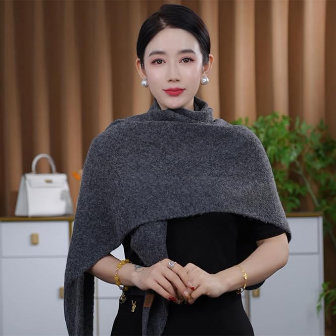 Shawls Wraps Women Triangle Sweater Scarf Warm Wool Blend Pashmina Cape Cold - Image 3