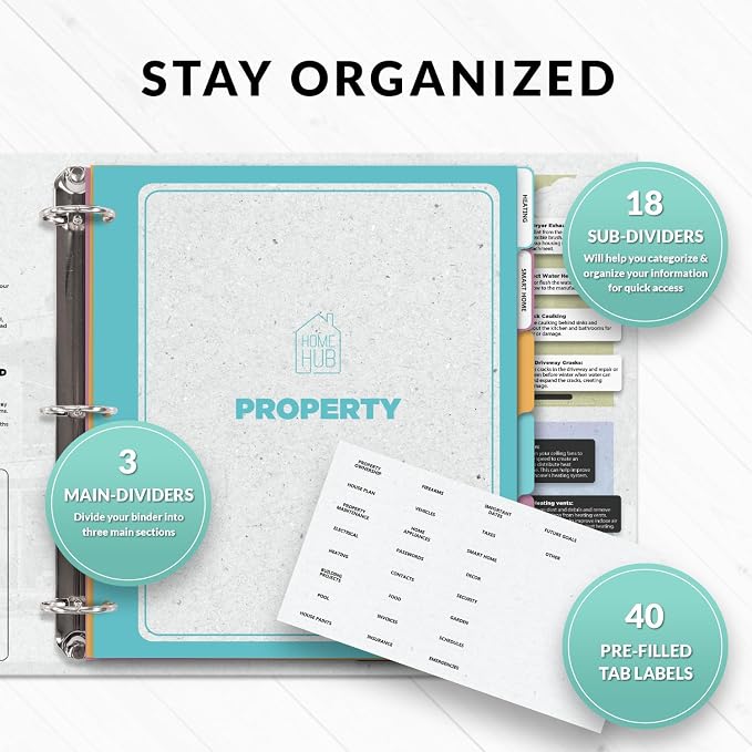 Home Organizer Binder 8.5x11, Household Planner, Organize Your Property & - Image 5