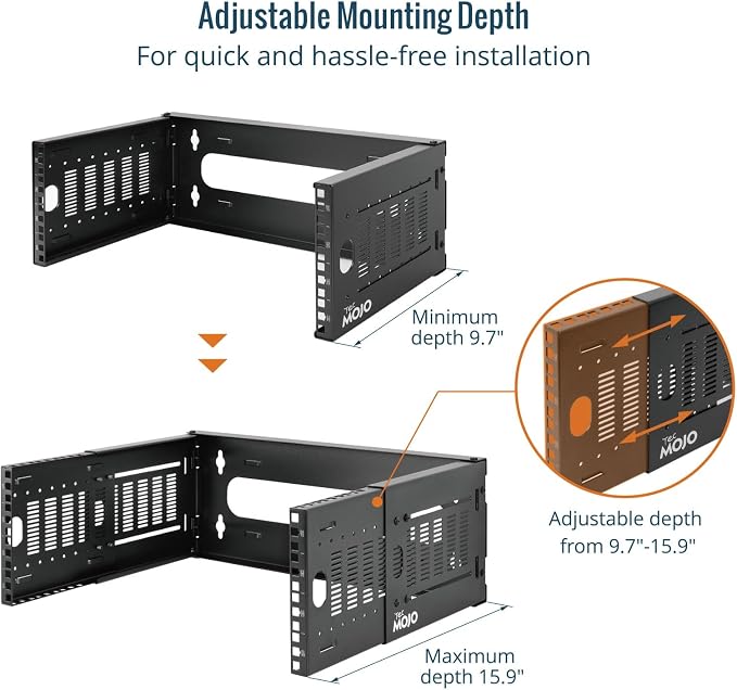 Tecmojo 8U Wall Mount Network Rack, Fits Shallow IT Equipments, 110 lbs Capacity - Image 4
