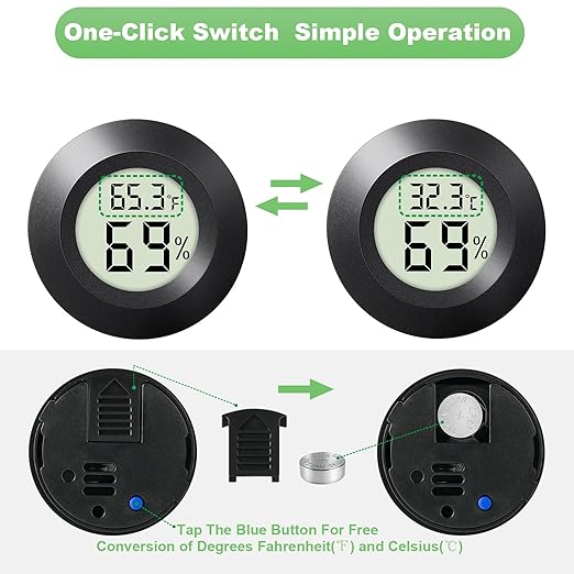 4-Pack Mini Hygrometer Thermometer Indoor Outdoor Round Humidity Meter - Image 2
