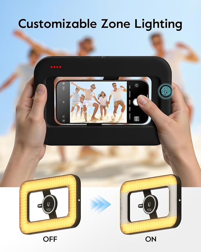 Magnetic Ring Light with Stand and Phone Clip, 6000mAh Phone Tripod with Light - Image 4