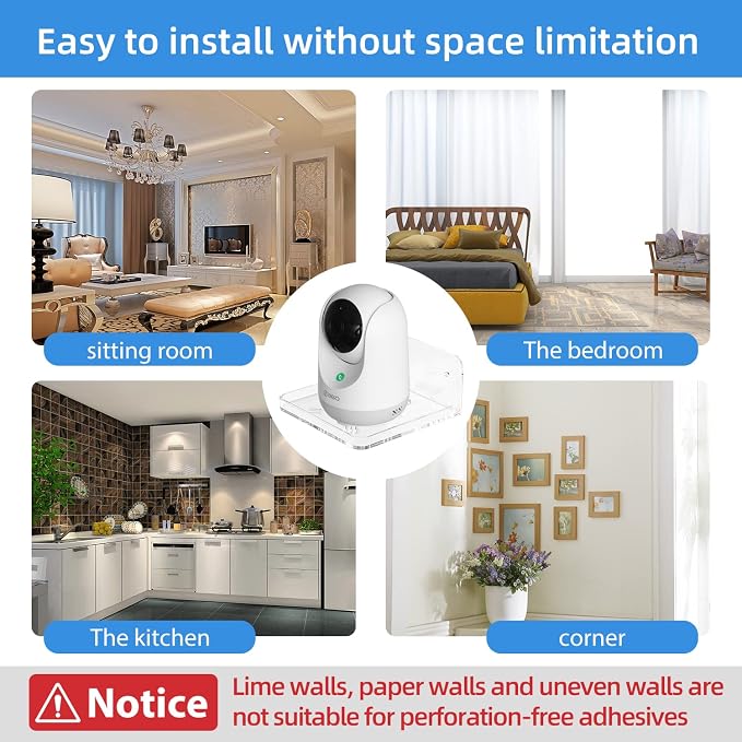 Wall Mount Floating Shelves for 2 Pcs Camera Mini Speaker Shelf Baby Monitor - Image 6