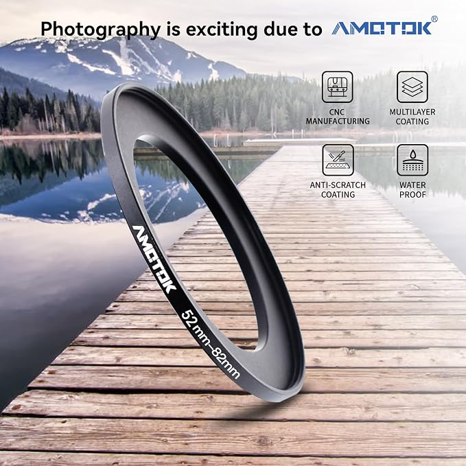 52mm Lens to 82mm Camera Filters Ring Compatible All 52mm Camera Lenses to 82mm - Image 2