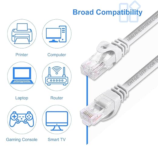 CAT 6 100 ft Ethernet Cable, Indoor High-Speed 10Gbps Snagless Long CAT6 100FT - Image 7