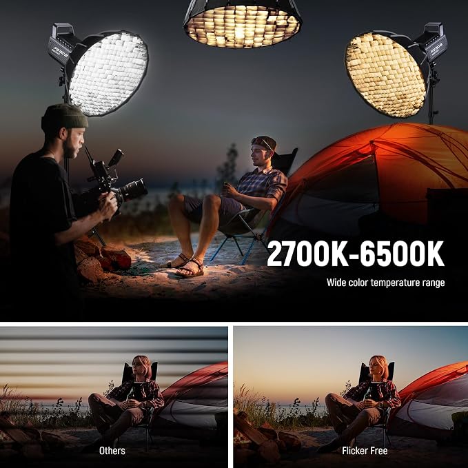 NEEWER FS150B LED Video Light 2.4G/APP Control, 130W Bi Color COB Silent - Image 4