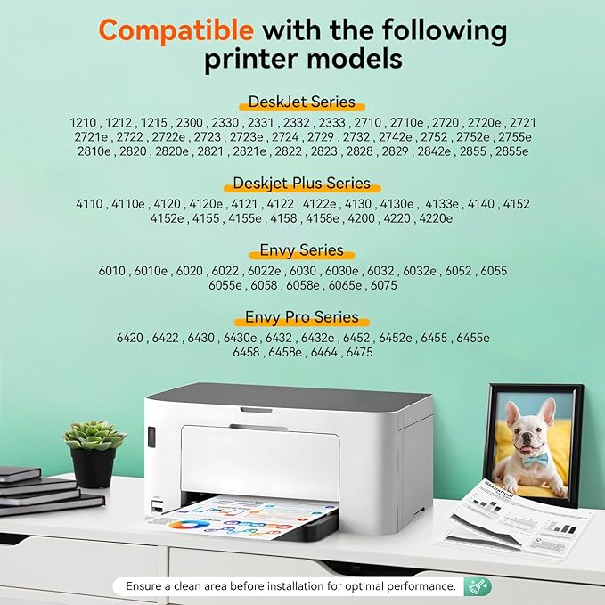 67XL Compatible for HP 67 Ink Cartridges Black Color Combo Pack Used for HP - Image 2