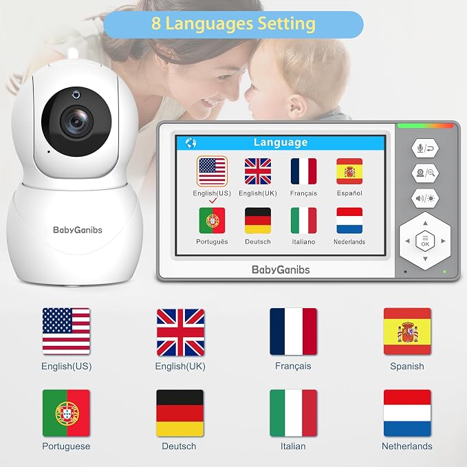 Baby Monitor with Camera and Audio, 4.3'' Video Baby Monitor with 1000ft Long - Image 8