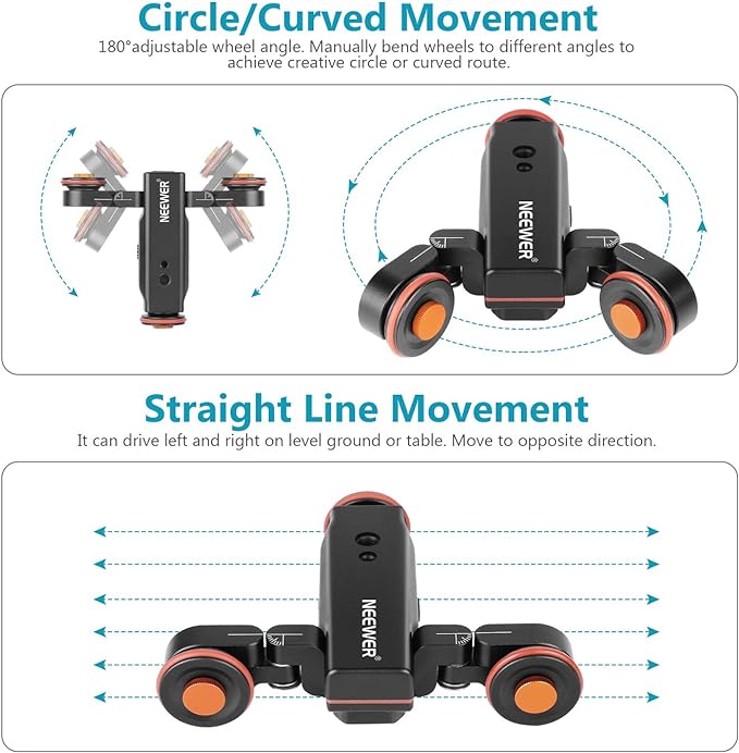 Neewer 3 Wheels Wireless Video Camera Dolly, 3 Speed Motorized Electric Track - Image 5