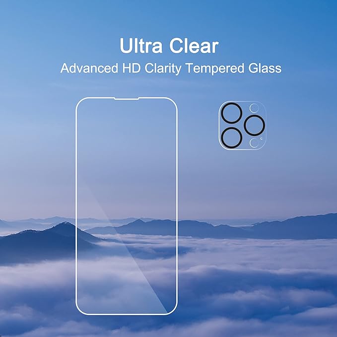 Ailun 3 Pack Screen Protector for iPhone 14 Pro Max + 3 Pack Camera Lens - Image 4