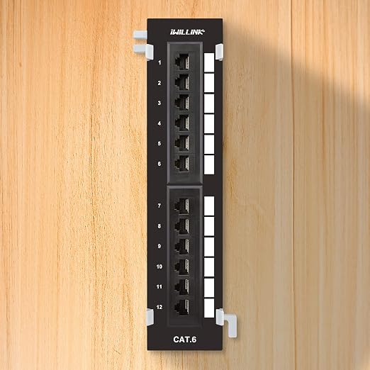 iwillink 12-Port Mini Vertical Cat6 Patch Panel, 10Gbps Network Panel - Image 5