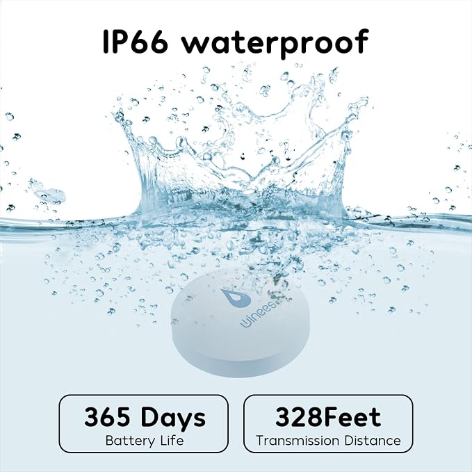 Winees WiFi Water Leak Detector, 3 Pack Water Sensors, Easy Set Up, 100M - Image 3