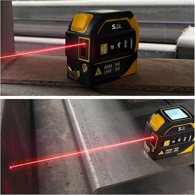 4-in-1 Laser Tape Measure with Laser Level Crosshairs |130ft/40m Laser - Image 5