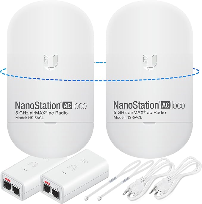 Wireless Bridge Ubiquiti LOCO5AC PRE-CONFIGURED, Bundle of 2 Ubiquiti by GOODSTORY