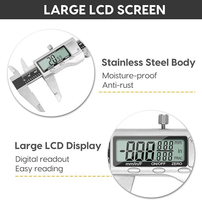 Digital Caliper Measuring Tool, 6 Inch Caliper Tool - Image 6