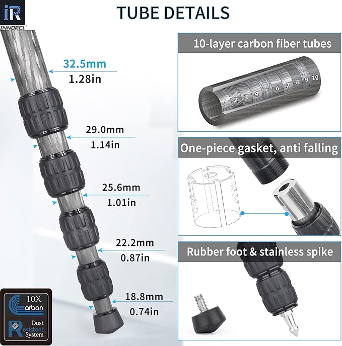 Carbon Fiber Camera Monopod INNOREL RM325C Professional Portable Compact - Image 3