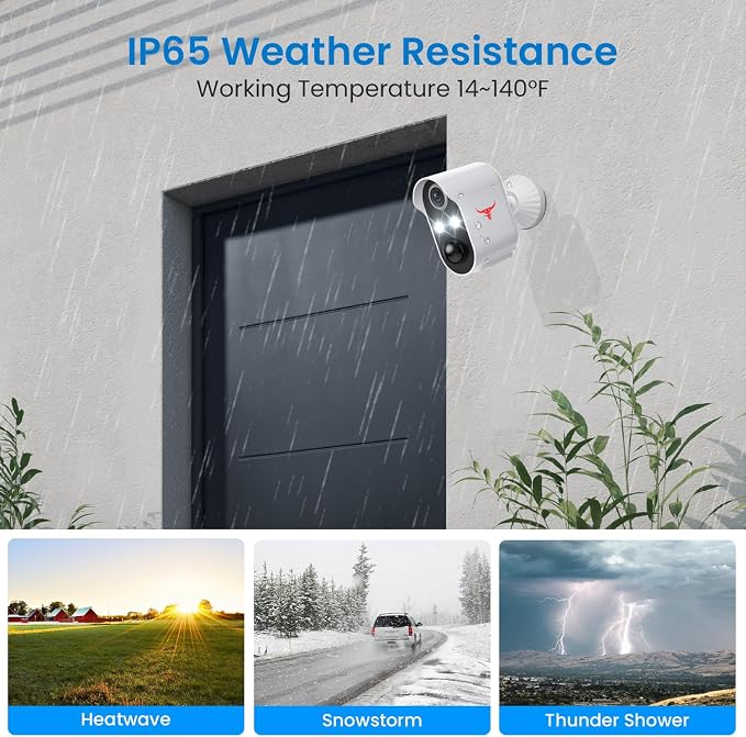 1080P Wireless Security Camera Outdoor, Battery Powered, AI Human Detection - Image 2