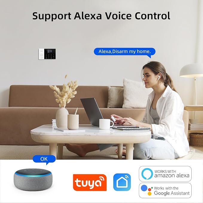 LWOHSI Wireless Alarm System, DIY 4G/WiFi Home Security Systems, Phone APP Alert - Image 2